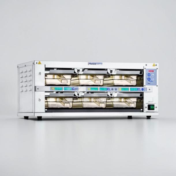 Prince Castle EHBP23 dual lane heated food holding bin, stainless steel, exceptional condition, fully tested, operational.