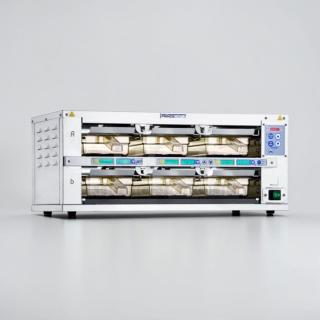 Prince Castle EHBP23 dual lane heated food holding bin, stainless steel, exceptional condition, fully tested, operational.