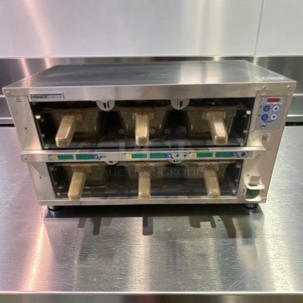 Prince Castle EHBP23 Dual Lane Heated Food Holding Bin, stainless steel, fully operational, excellent condition.