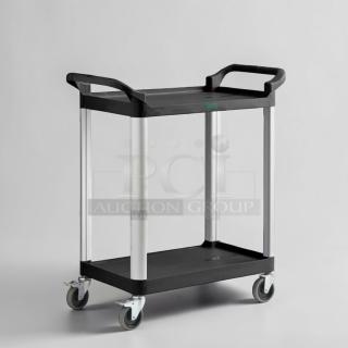 Brand new Choice Small Bus Cart, 2-shelf utility cart, 24" x 16", heavy-duty commercial service cart, model BUS-S-CART-0770.