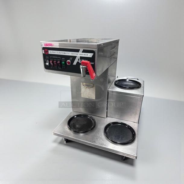 Like-new Curtis Alpha 3 automatic commercial coffee brewer, 120V, stainless steel, UL & NSF listed, fully tested.