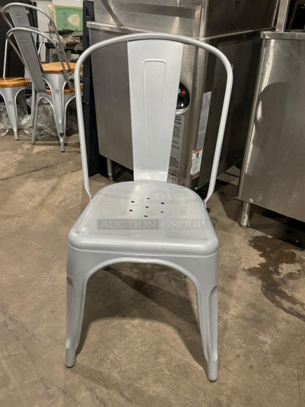 Astor Series Ilver dining chair, welded, high-quality, like new. Suitable for indoor/outdoor use. Auction for 6 chairs.