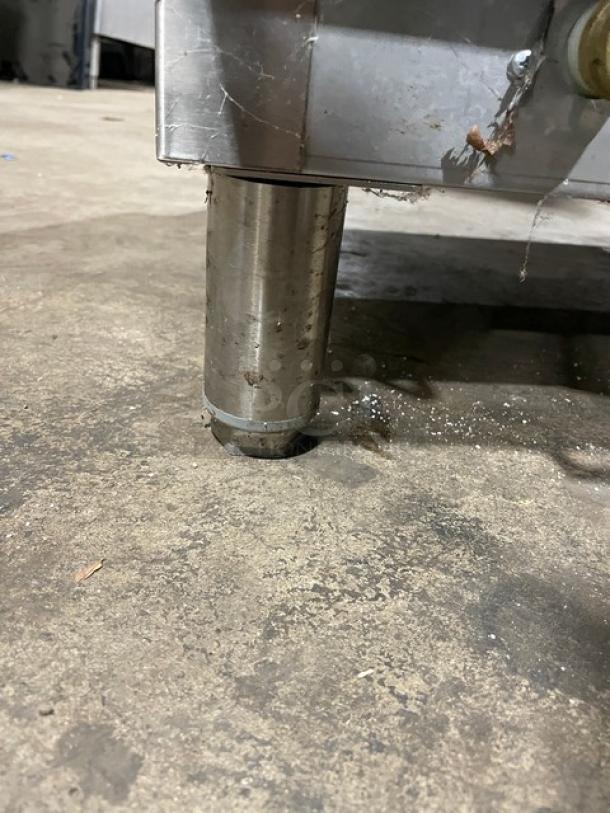 Jet Tech X-33 dishwasher underside on metal legs, stainless steel, model X-33, serial 152048874, 115V 1Phase.