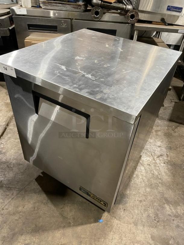 True TUC27HC stainless steel one-door refrigerated lowboy cooler, 115V, on casters, excellent condition, serial 8732318.