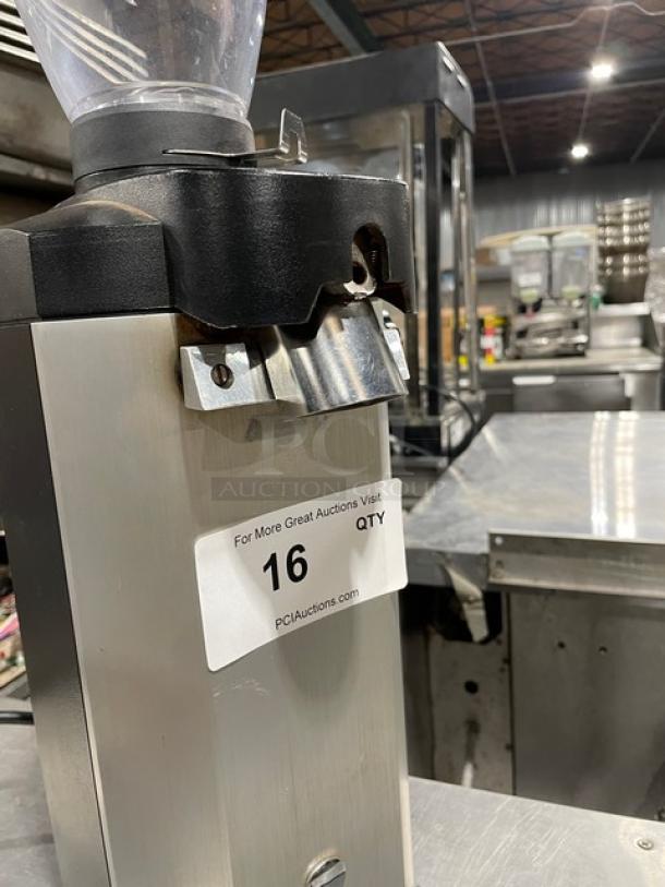 Ditting Model 3468 Espresso Bean Grinder, like new, 115V, 1 phase, with visible auction label indicating item number 16.