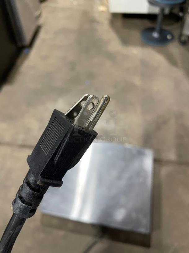 Nemco 630124SS commercial stainless steel electric food warmer, 120V, showing power plug. Model: 6301-24-SS SN: J16-0007.