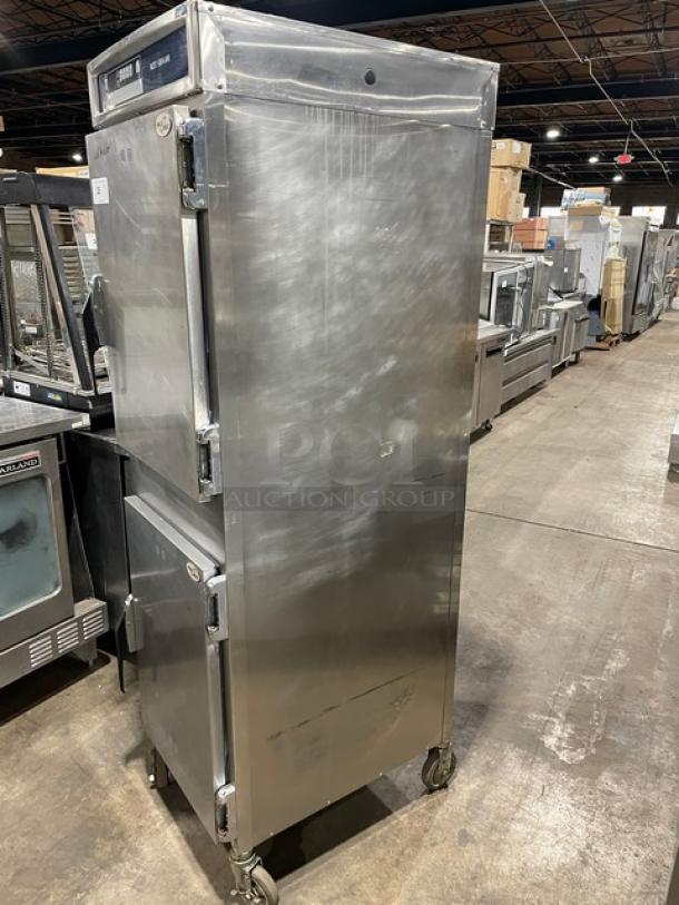 Alto-Shaam 1200-TH/III Cook & Hold Oven, stainless steel, full height, digital controls, wired rack, on casters, used condition.