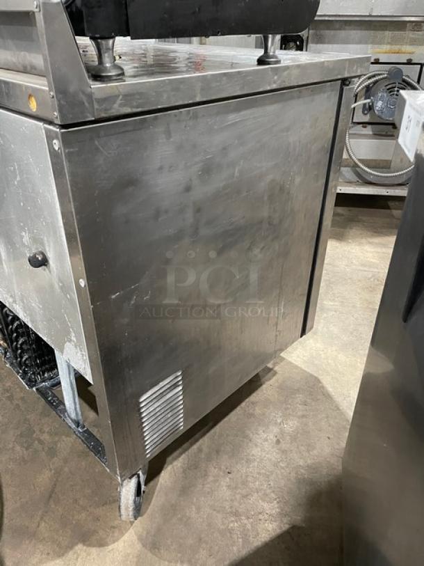 True Commercial 2-Door Stainless Steel Undercounter Refrigerator, Model TWT048, on casters, 115V, 1-3991055, used condition.