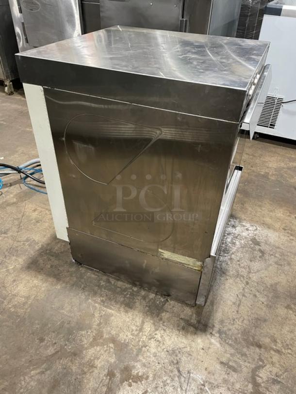 Jet-tech EV18 stainless steel undercounter high-temp dishwasher, 208-240V, 1 Phase, in used condition.
