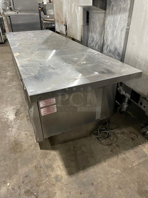 True Stainless Steel Refrigerated Bain Marie Pizza Prep Table, Model TSUU-48-08, electric, used condition.