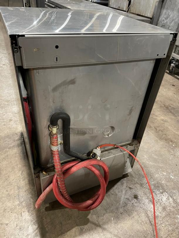 Hobart LXEH commercial undercounter dishwasher, stainless steel, electric, high-temp, model LXEH, SN: 23-1156870, new body style.