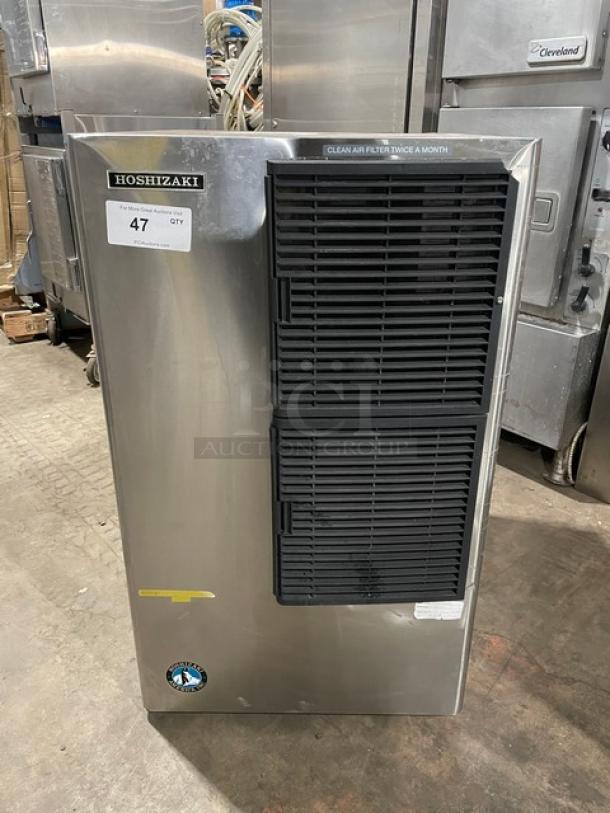 Hoshizaki KM-650MAH ice machine, stainless steel, air-cooled, crescent cube style, commercial use, 208-230V, clean condition.