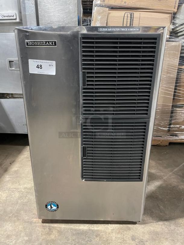 Hoshizaki KM-650MAH ice machine head, stainless steel, air-cooled, crescent cube style, model KM-650MAH, 208-230V, used condition.