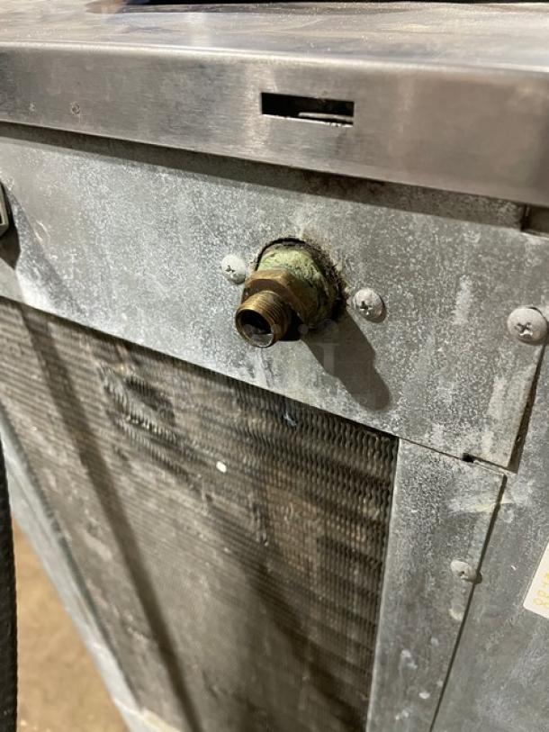 Hoshizaki KM-650MAH ice maker head, stainless steel, air-cooled, crescent cube style, 208-230V, industrial use.