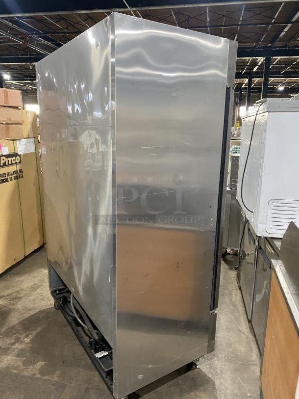 True Commercial Stainless Steel 2-Door Reach-In Freezer, Model T-49F, Energy Star, poly-coated racks, on casters, 115V 1 Phase.