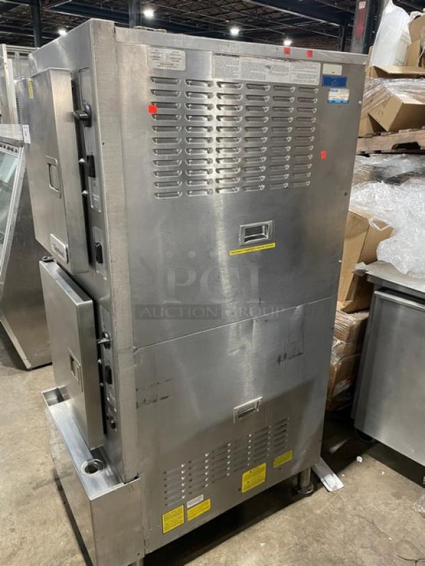 Cleveland Range Steam Craft Ultra 10 dual convection steamer, model 24CEA10, stainless steel, 440V 3 phase, on legs.