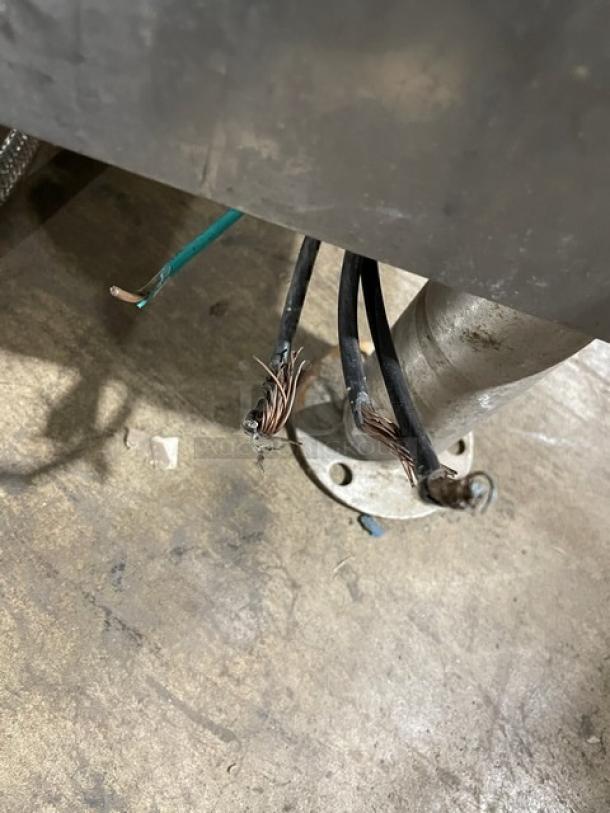 Cleveland Range model 24CEA10 electric steamer cabinet wiring damage, 440V 3 phase, stainless steel, on legs.