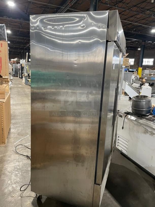 Arctic Air AF49 stainless steel 2-door reach-in freezer, model SN: 311709, 115V, on casters, used condition.