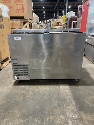 Perlick FR48STK stainless steel glass chiller, model 1706085378B, 115V, 1 phase, on casters, commercial use, auction item.