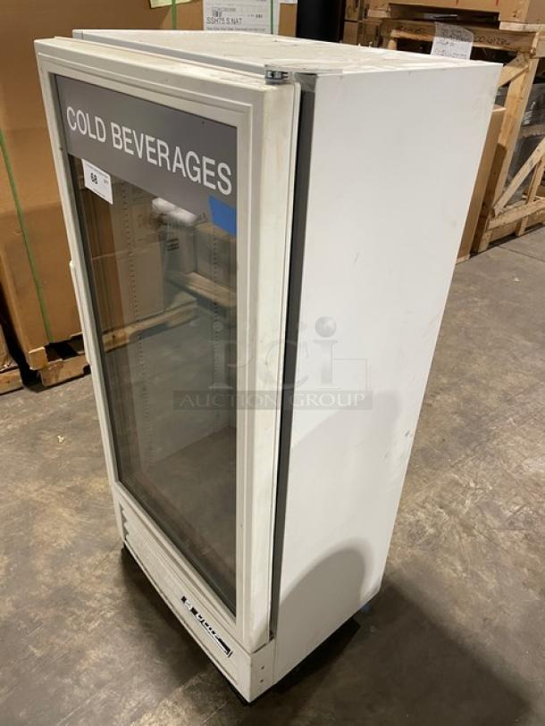 True Commercial White Glass Swing Door Beverage Refrigerator, Model GDM-10SSL-LD, item number 8425552, 115V, 1 Phase.