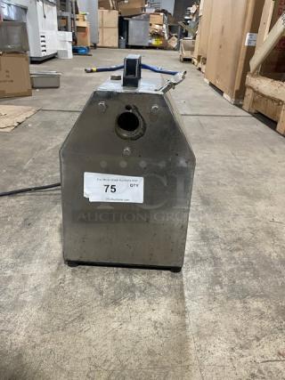 American Eagle AE-VS22 stainless-steel food-processing machine motor unit, 115V, 1 phase, on legs, model and serial numbers visible.