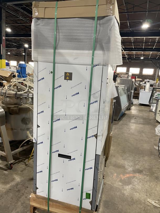 Brand new Franke F3D3P frozen French fry dispenser on pallet, in pristine condition. Ideal for high volume use.