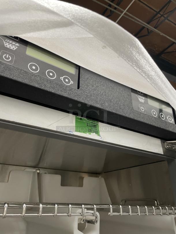 Brand new Franke F3D3P frozen french fry dispenser on pallet. Features digital controls and stainless steel finish. Ideal for high volume.