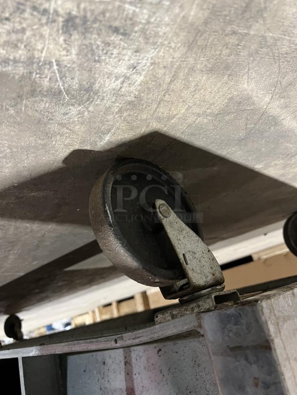 Beverage-Air WTR72AY refrigerator caster wheel, indicating mobility and industrial use.