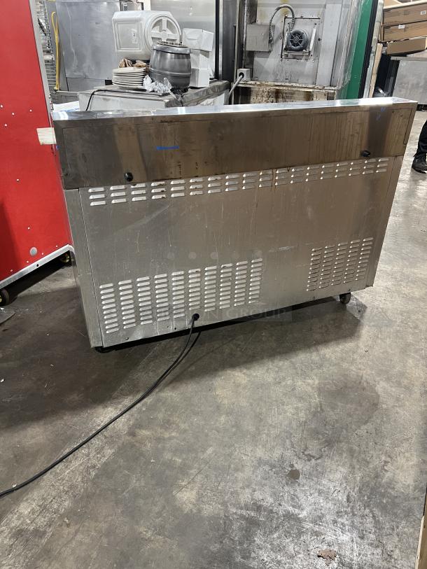 Continental SW60-16 stainless steel refrigerated sandwich prep table, dual door, model SN 13688268, used condition.