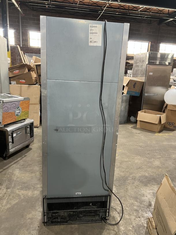 True T-19F commercial reach-in freezer, stainless steel, single door, poly coated racks, on casters, Model: T-19F.