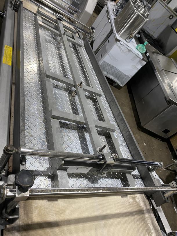 BTF Commercial Stainless Steel Dough Moulder Machine, Model OBLIK 3000, SN: 001, on casters. 3N 208V power.