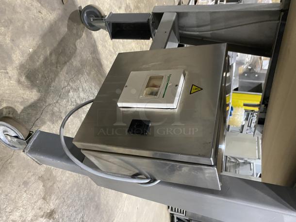 BTF Commercial Stainless Steel Dough Moulder, Model OBLIK 3000, on casters, in good condition, SN: 001, 3N 208V.