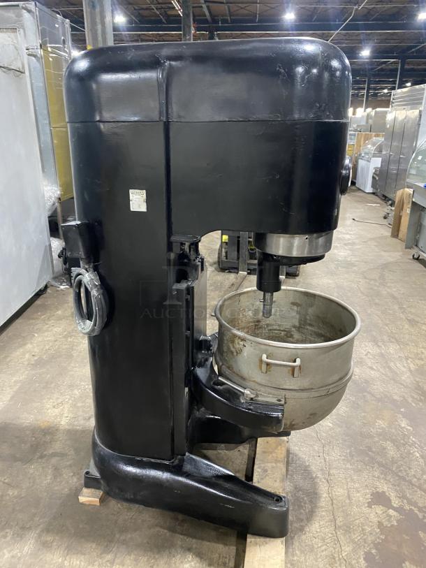 Hobart M802 commercial stainless steel mixer, used condition, serial number 1317020, 200V, with visible wear marks.