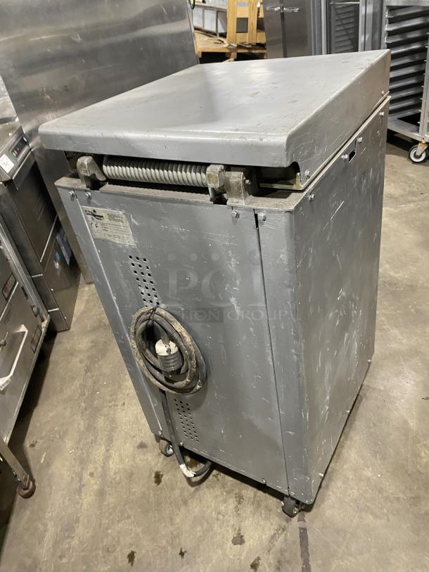 Panimatic commercial electric dough divider, free-standing, on casters. Visible wear, includes power cord.