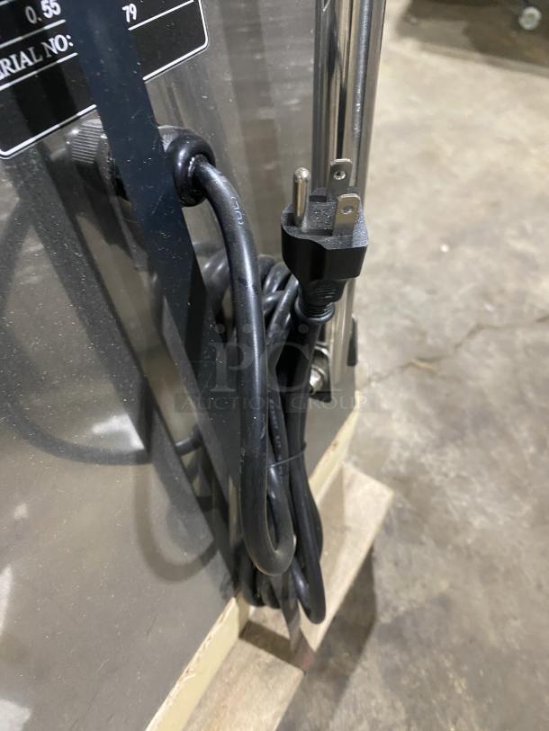 NEW Prepline 2022 Commercial Dough Sheeter FSS-120, Stainless Steel, Electric, 120V, Reversible, Foldable Conveyor. SN: E21520179.