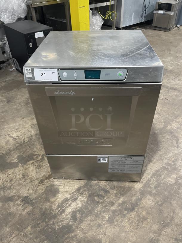 Hobart Advansys LXe Series stainless steel dishwasher, high-temperature, model LXER. Energy Star certified, good condition.