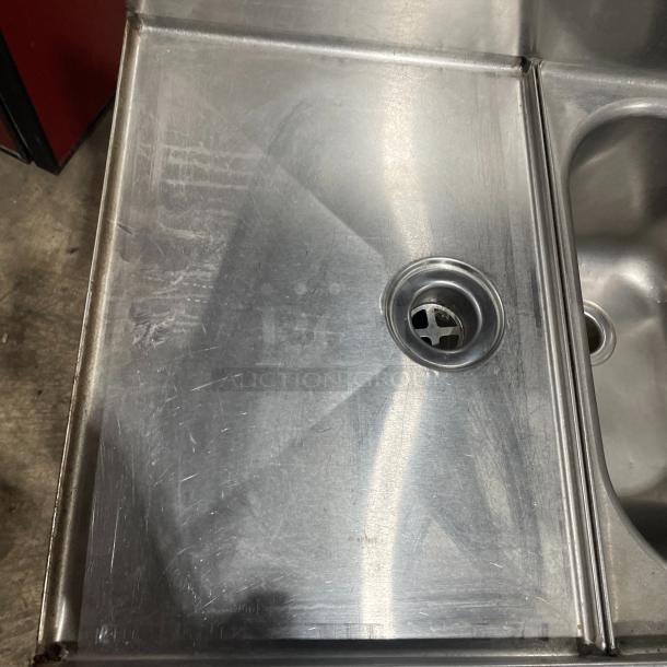 Eagle Group Spec-Bar 2000 stainless steel 60" 3-compartment underbar sink with left and right drainboards, backsplash, Model B53LR19.