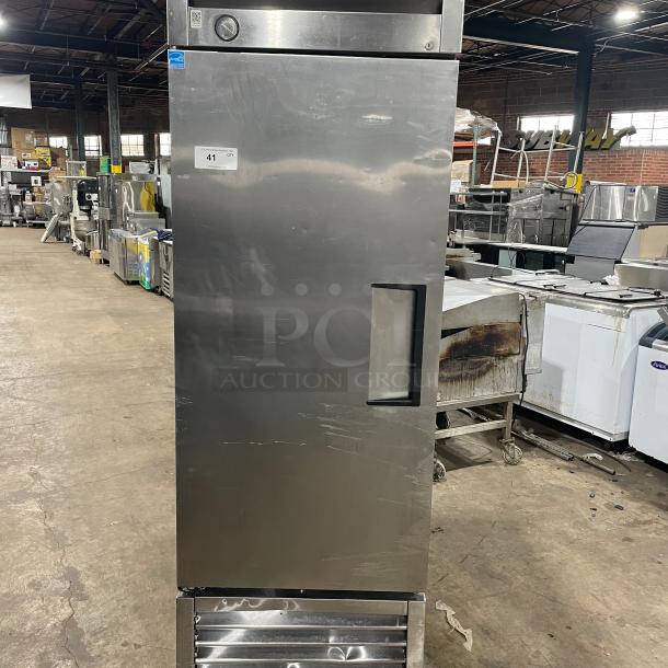True T-23F commercial stainless steel freezer, one-door, on casters, model T23F, SN: 7887234, 115V 1 phase, good condition.