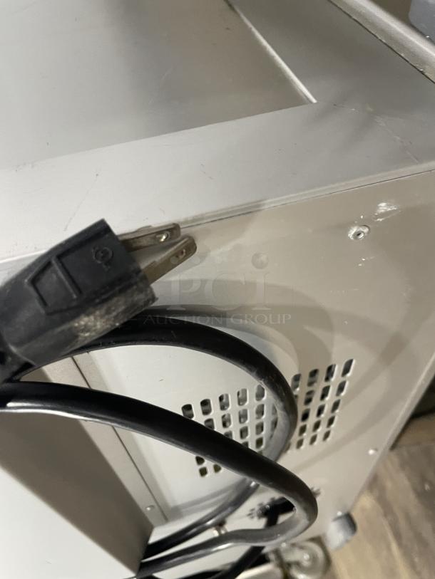 Bevles Insulated Proofing/Food Warming Cabinet, Model HPIC6836, 2021, serial 21054013600007, 120V 1Phase, on casters, power cord shown.