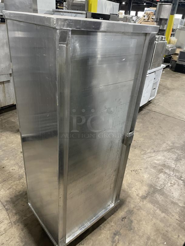 Cres Cor proofing/food warming cabinet, holds full-size sheet pans, 120V 1Phase, on casters, stainless steel finish.