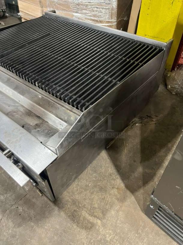 Southbend Heavy Duty 36-inch radiant char broiler grill with side splash guards, commercial countertop model, in used condition.