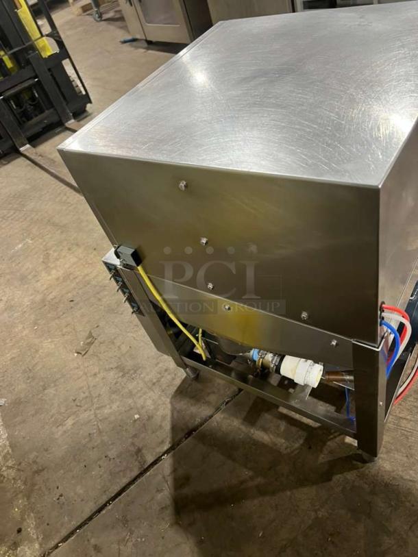 ADS under-counter stainless steel commercial dishwasher, ET Series, model ET-AF-M. Serial 25857, 120V, 1 phase power.