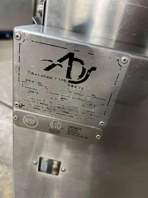 ADS Under Counter Stainless Steel Bar Dishwasher, Model ET-AF-M, Serial 25857, 120V 1 Phase, NSF certified.