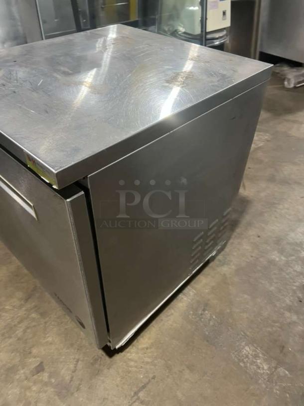 Fagor One Door Stainless Steel Lowboy Cooler, Model FUR27, on casters. Minor surface scratches, 115V, 1 phase.