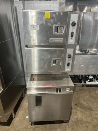 Cleveland Range 24CEM24 dual compartment stainless steel electric convection steamer, 202/220V, 3 phase, commercial use.