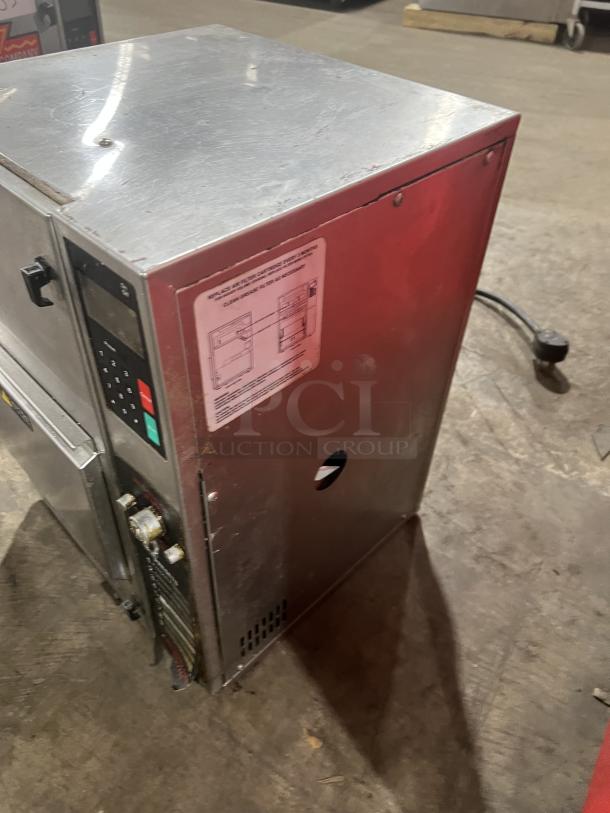 Perfect Fry PFC570 commercial stainless steel countertop electric deep fryer, 240V, 1 Phase, visible control panel, used condition.