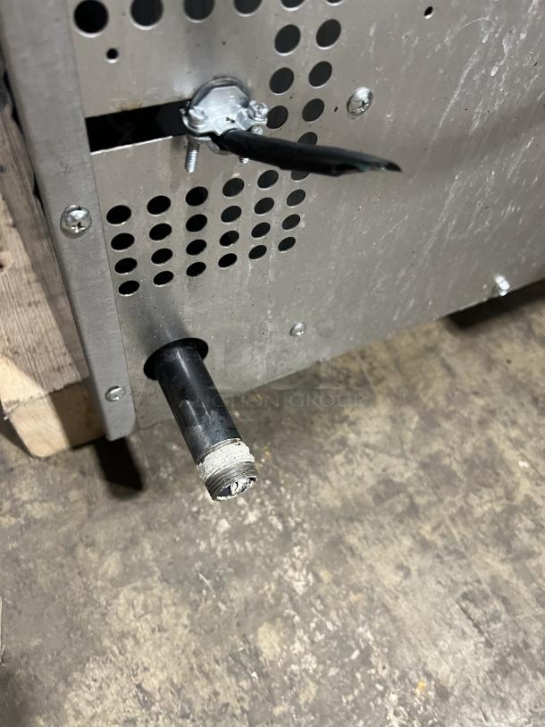 Southbend Platinum Series commercial stainless steel convection oven, gas powered, used, vent and wiring detail visible.