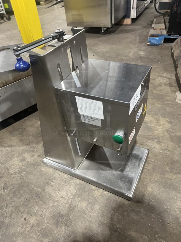 Edlund Model 625 commercial stainless steel countertop can opener, clean condition, serial number 001793, with safety labels.