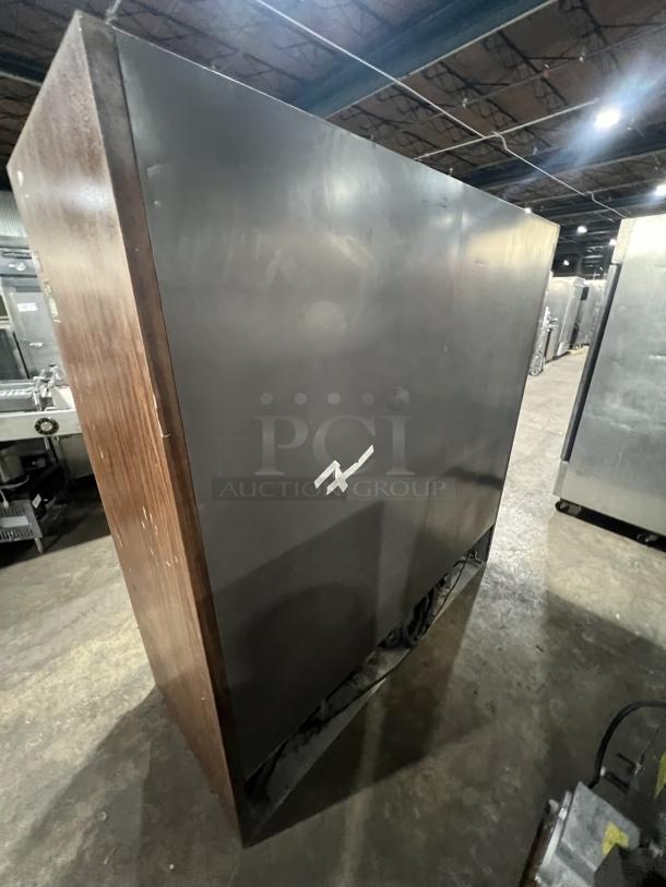 Beverage Air MT72 commercial 3 glass door refrigerator, poly coated wire racks, 115V 1-phase, SN: 2615804, large capacity.