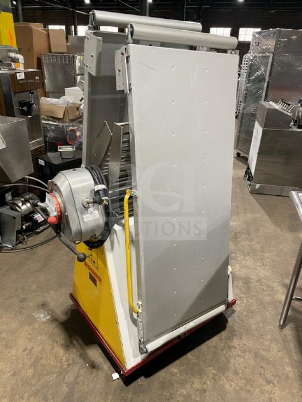 Seewer Rondo SS064C reversible dough sheeter, electric, floor model, fold-up conveyor, on casters, SN: A6019004.